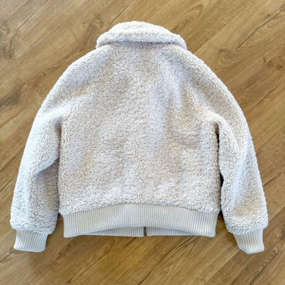 Banana Republic Teddy Bomber Jacket - Off White | Size M - Picture 4 of 9